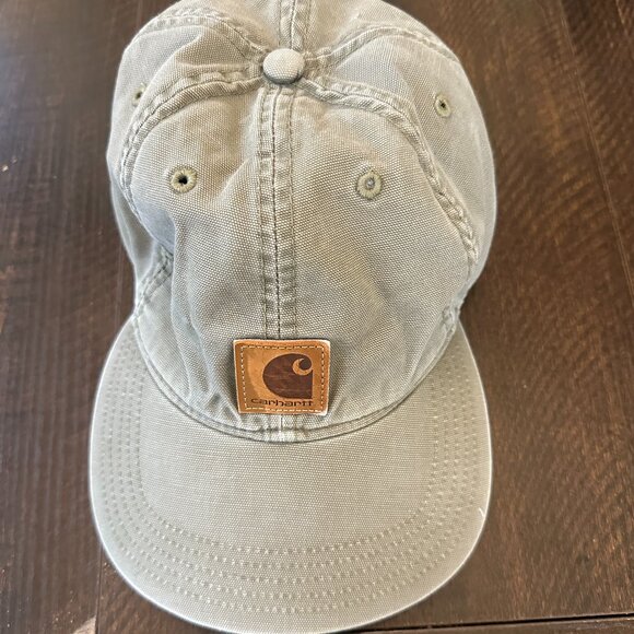 Carhartt Other - Carhartt Green Canvas Logo Patch Adjustable Hat Cotton One Size